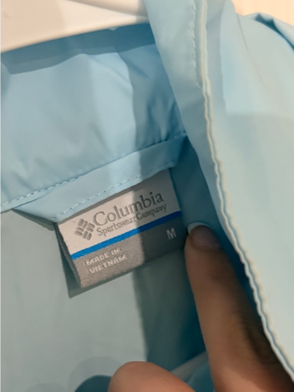 Columbia Light Blue Hooded Packable Windbreaker Jacket - Picture 4 of 12